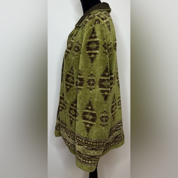 Women’s Tsunami olive green and brown long sleeve button front barn jacket small - Picture 6 of 9